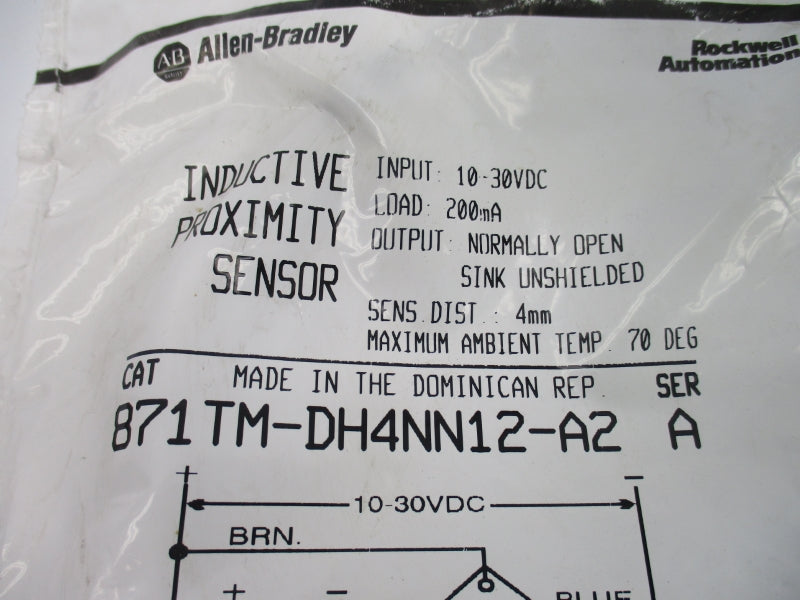 ALLEN BRADLEY 871TM-DH4NN12-A2 SER. A 10-30VDC NSMP