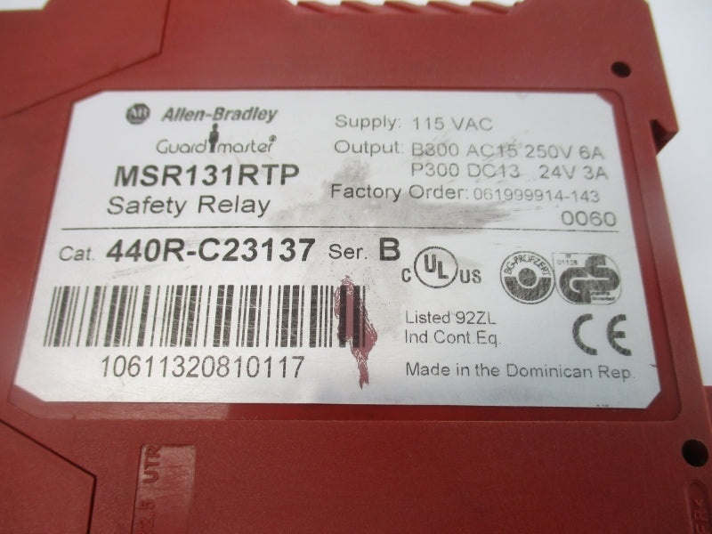 ALLEN BRADLEY 440R-C23137 SER. B 115VAC 6A UNMP