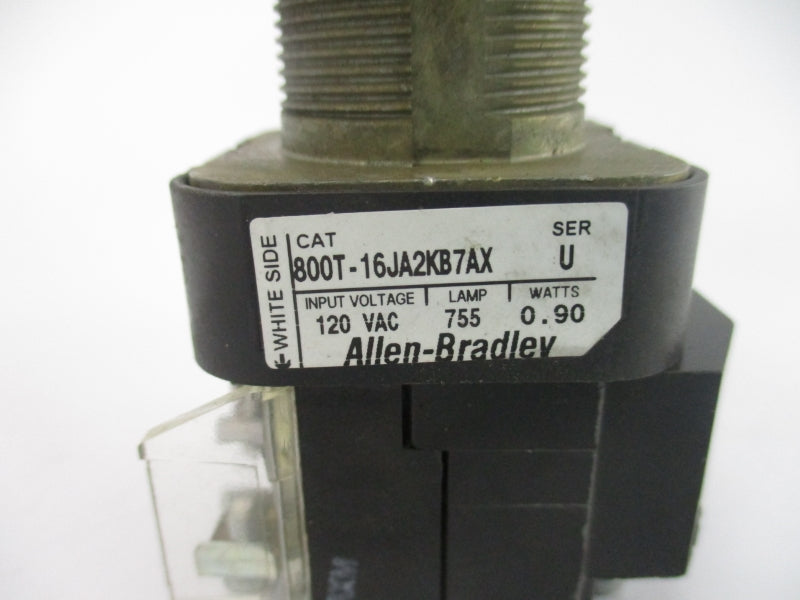 ALLEN BRADLEY 800T-16JA2KB7AX SER. U 120VAC NSNP