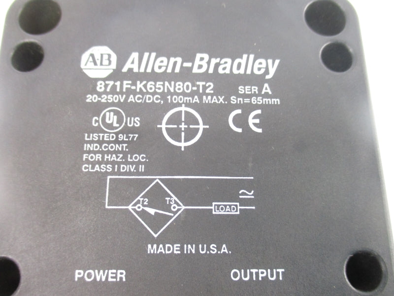 ALLEN BRADLEY 871F-K65N80-T2 SER. A 20-250VAC/DC NSNP