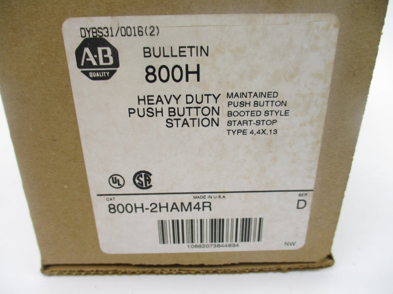 ALLEN BRADLEY 800H-2HAM4R SER. D (BR/WH) NSMP