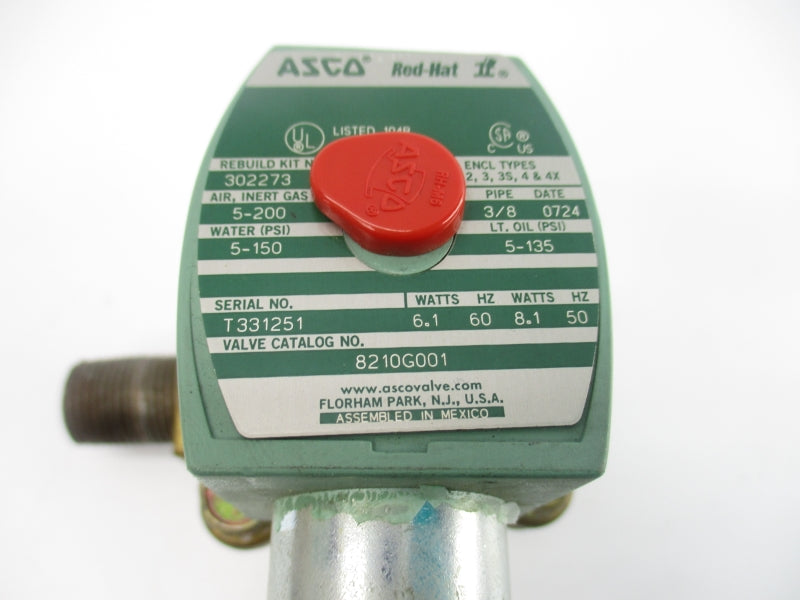 ASCO 8210G001 110/120V 5-200PSI 3/8" UNMP