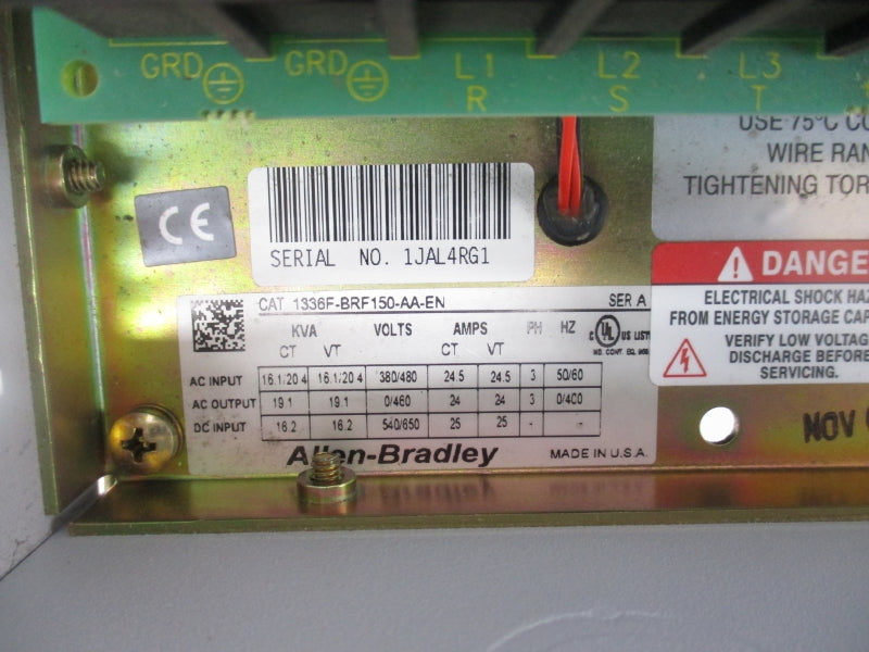 ALLEN BRADLEY 1336F-BRF150-AA-EN SER. A 540/650V 25A NSNP