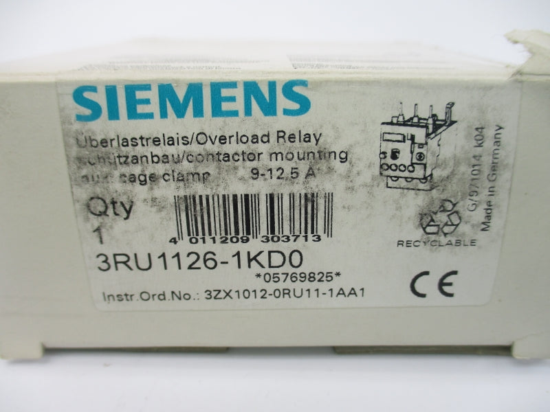 SIEMENS 3RU1126-1KD0 690V 9-12.5A NSMP