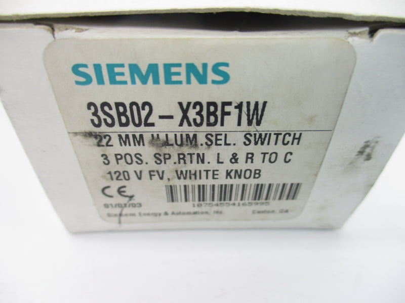 SIEMENS 3SB02-X3BF1W 250V NSMP