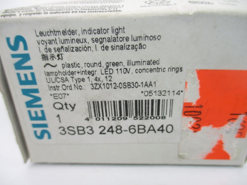 SIEMENS 3SB3248-6BA40 110V NSMP