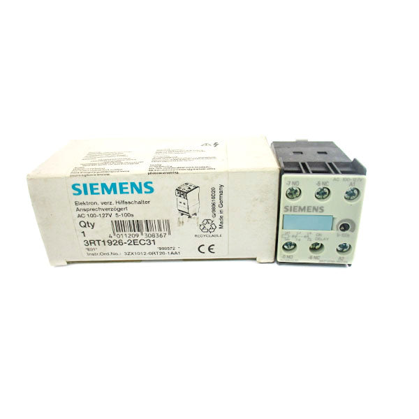 SIEMENS 3RT1926-2EC31 100-127VAC 3A NSMP
