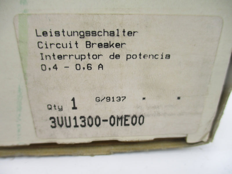 SIEMENS 3VU1300-0ME00 690V 0.4-0.6A NSMP