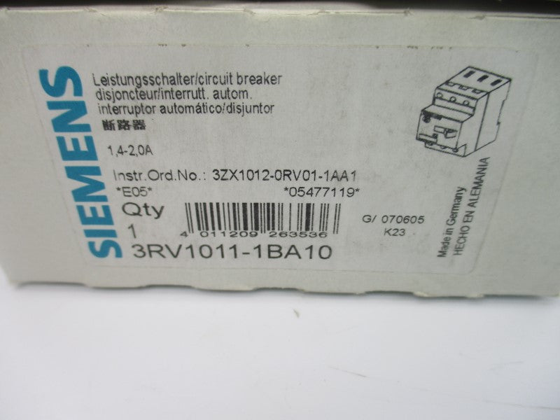 SIEMENS 3RV1011-1BA10 690V 1.4-2A NSMP