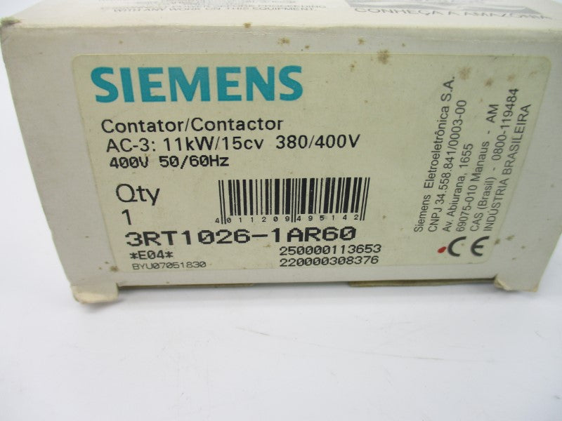 SIEMENS 3RT1026-1AR60 400-440V NSMP
