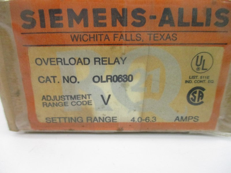 SIEMENS OLR0630 660V 4.0-6.3A NSMP