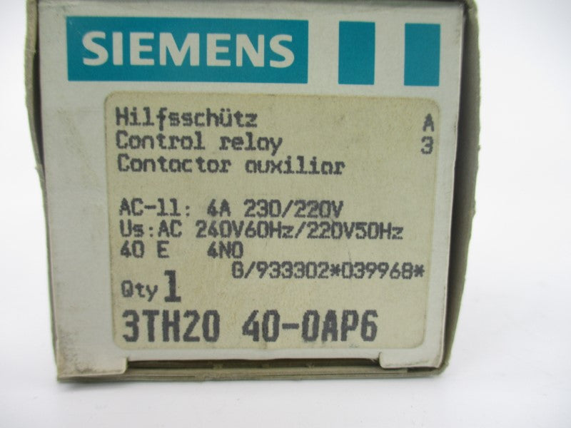 SIEMENS 3TH2040-0AP6 220/240V 10A NSMP