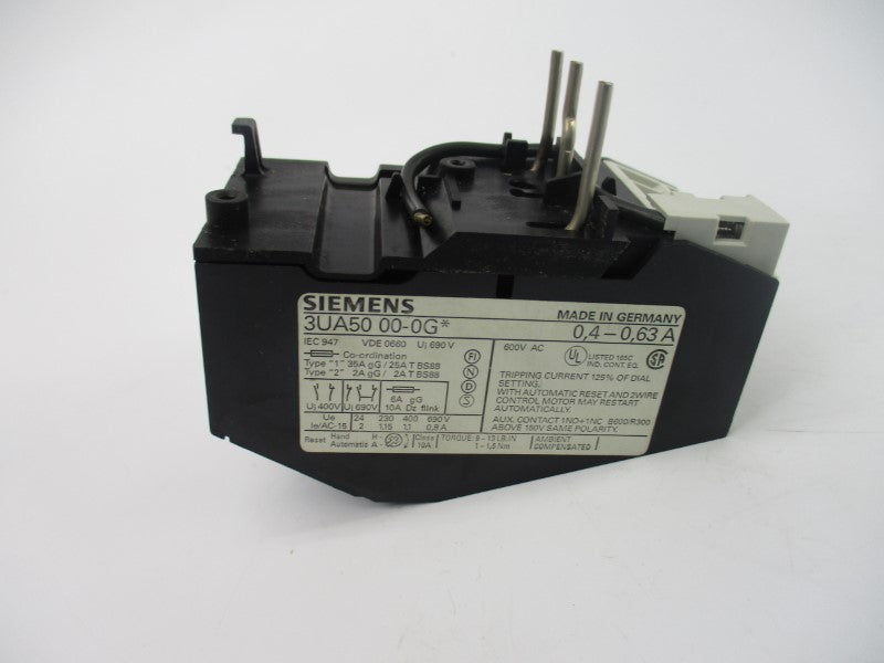 SIEMENS 3UA5000-0G 690V 0.4-0.63A NSMP