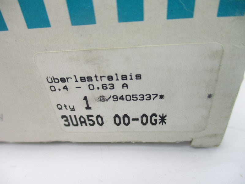 SIEMENS 3UA5000-0G 690V 0.4-0.63A NSMP