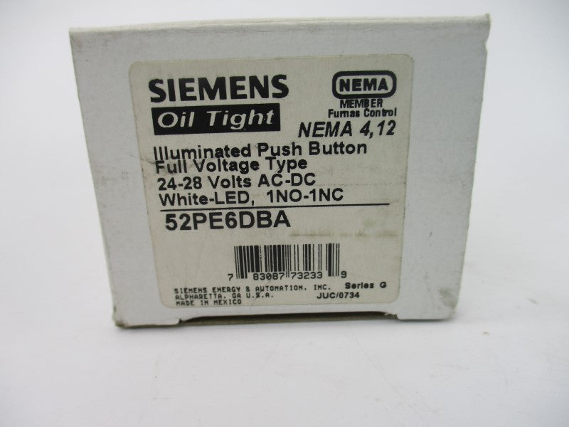 SIEMENS 52PE6DBA SER. G 24-28VAC/DC NSMP
