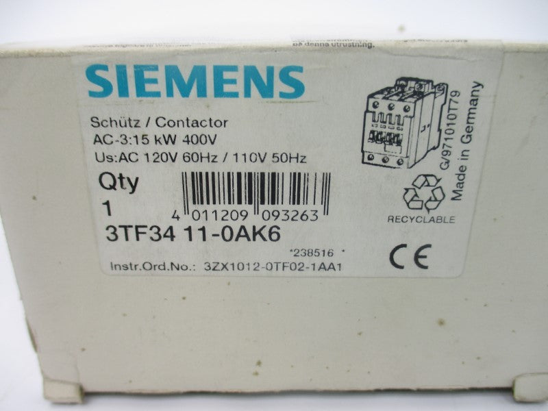 SIEMENS 3TF3411-0AK6 110/120V NSMP