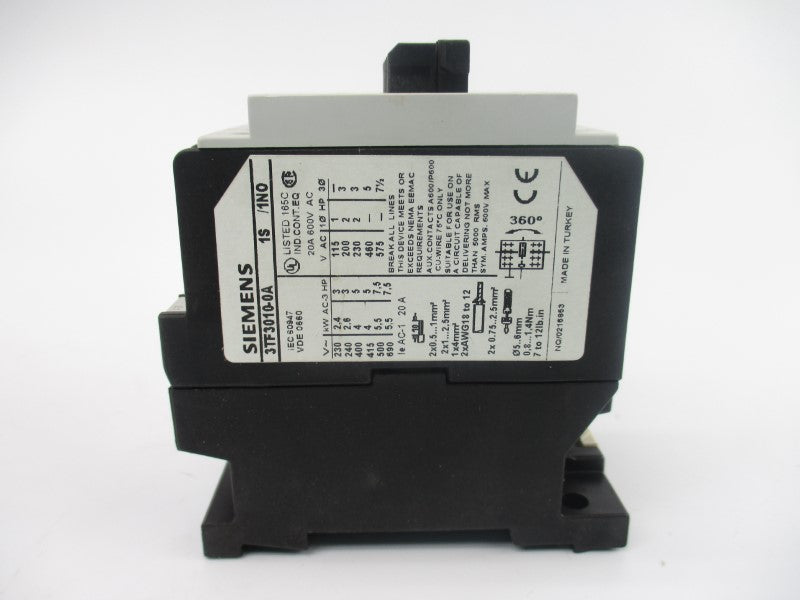 SIEMENS 3TF3010-0AC2 24V 20A NSMP