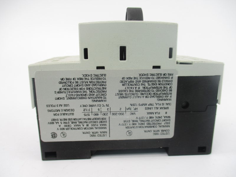 SIEMENS 3RV1011-1HA20 600VAC 5.5-8A NSMP