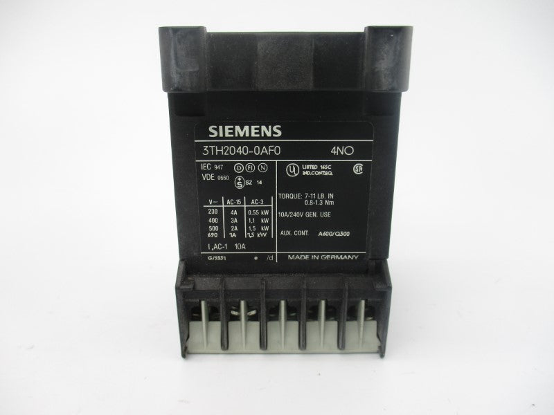 SIEMENS 3TH2040-0AF0 110/132V 10A NSMP