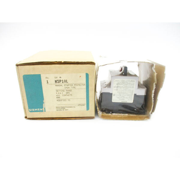 SIEMENS MSP10L 600V 4.0-6.3A NSMP