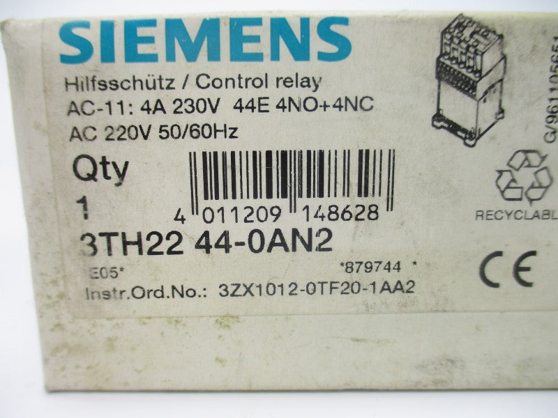 SIEMENS 3TH2244-0AN2 220VAC 10A NSMP