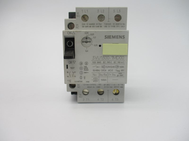 SIEMENS 3VU1300-1MD00 690V 0.24-0.4A NSMP