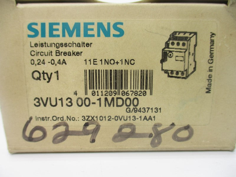 SIEMENS 3VU1300-1MD00 690V 0.24-0.4A NSMP
