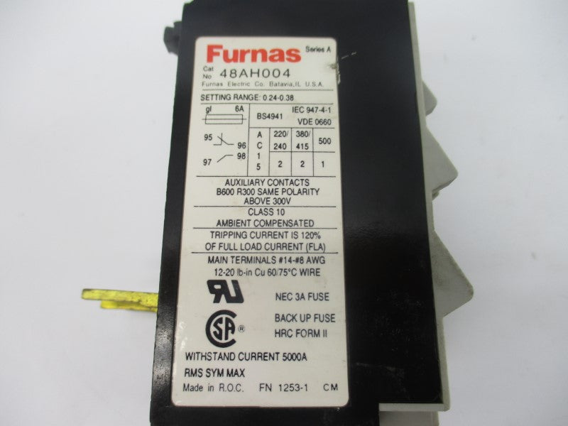 FURNAS 48AH004 SER. A 300V 0.24-0.38A NSNP