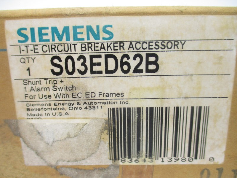SIEMENS S03ED62B 240V 0.165A NSMP