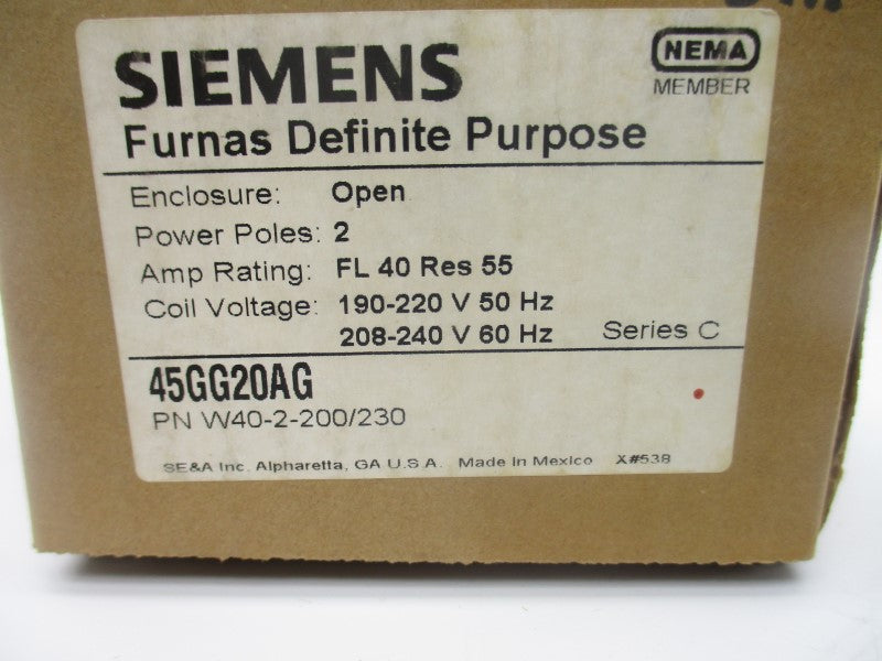 SIEMENS 45GG20AG SER. C 190-220/208-240V 55A NSMP