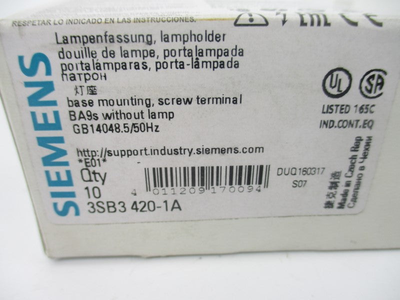 SIEMENS 3SB3420-1A 250V (PKG OF 10) NSMP