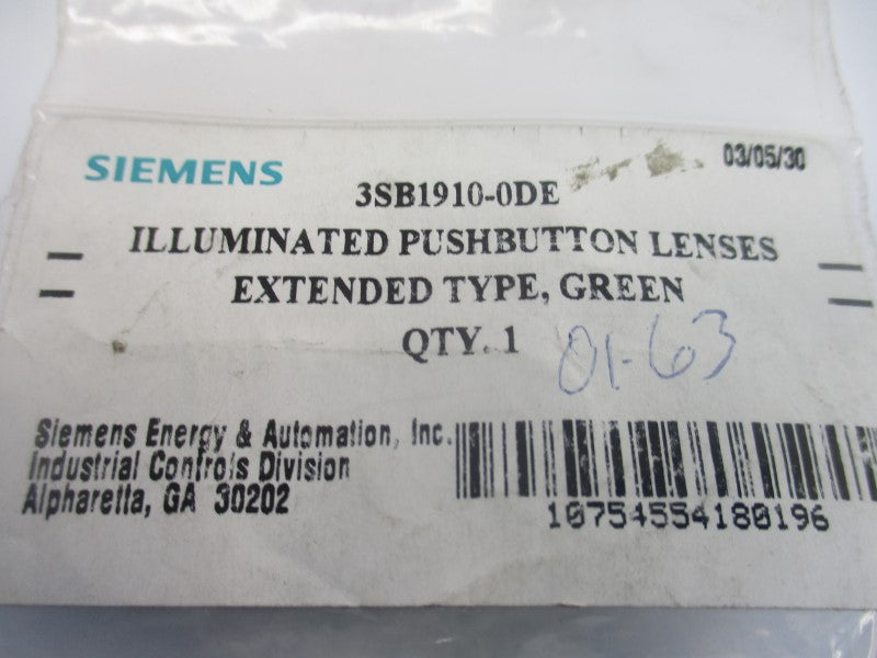 SIEMENS 3SB1910-0DE NSMP