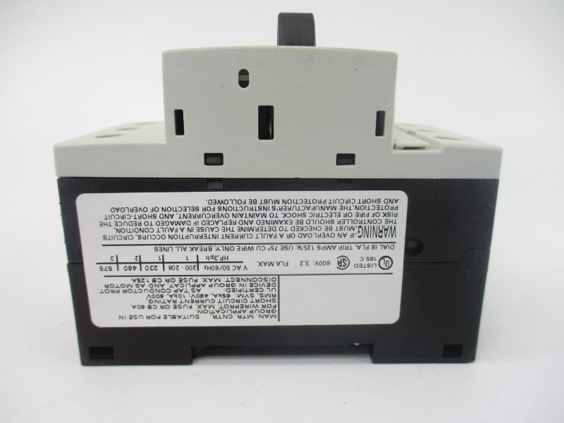 SIEMENS 3RV1011-1DA10 600V 2.2-3.2A NSMP