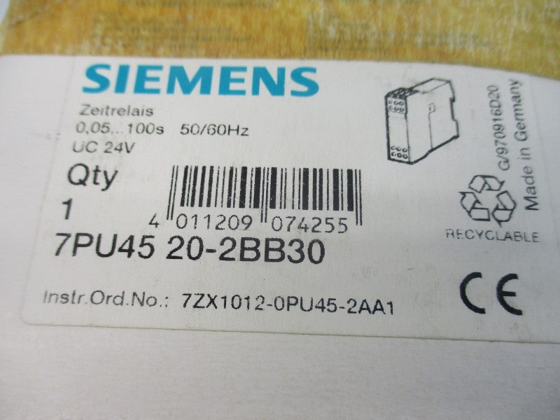 SIEMENS 7PU4520-2BB30 24VDC 3A 0.05-100S  NSMP