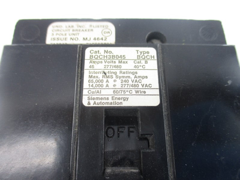 SIEMENS BQCH3B045 277/480V 45A UNMP