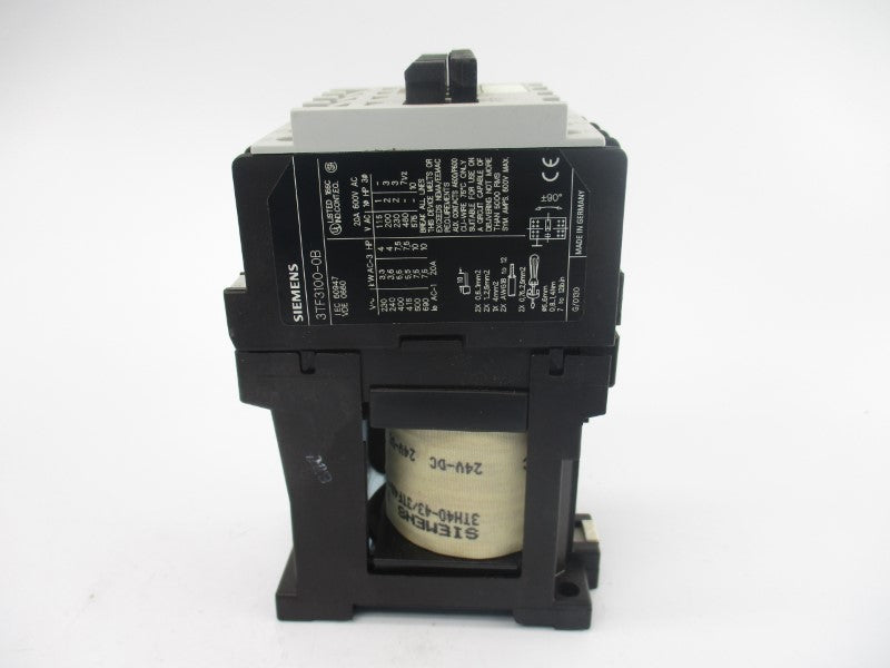 SIEMENS 3TF3100-0BB4 24VDC 20A (AS PICTURED) NSMP