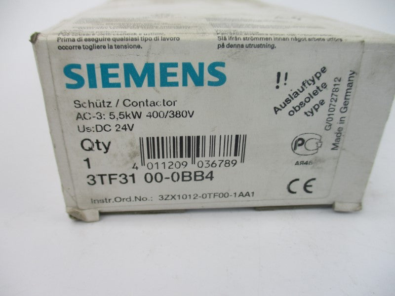 SIEMENS 3TF3100-0BB4 24VDC 20A (AS PICTURED) NSMP