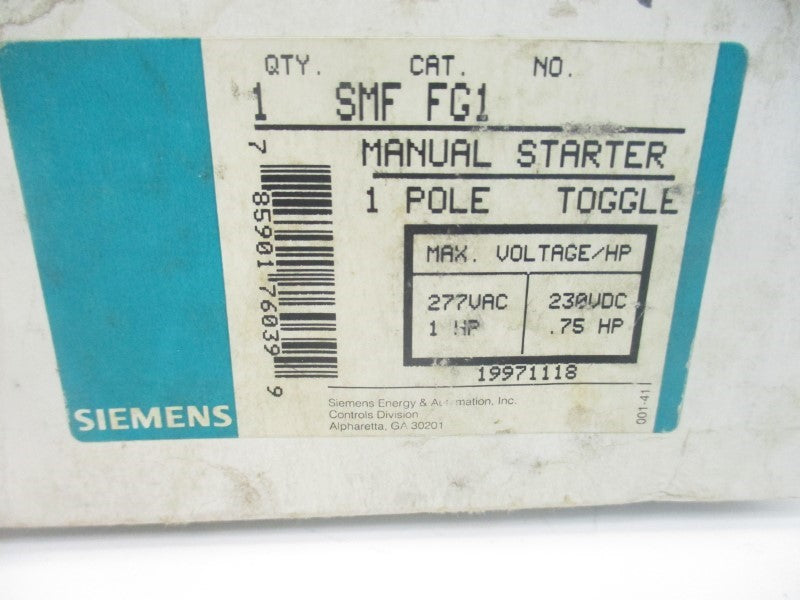 SIEMENS SMFFG1 277VAC NSMP
