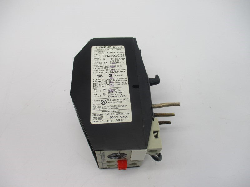 SIEMENS OLR2500CS2 660V 16-25A NSMP