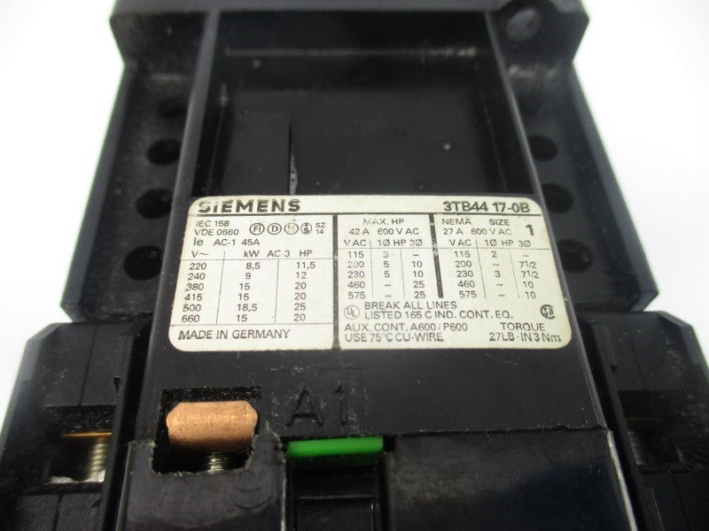 SIEMENS 3TB4417-0BB4 24VDC 27A NSMP