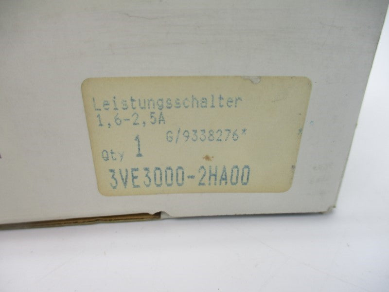 SIEMENS 3VE3000-2HA00 690V 1.6-2.5A NSMP