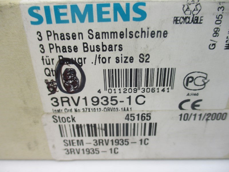 SIEMENS 3RV1935-1C 690V 108A (PKG OF 5) NSMP