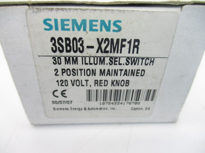 SIEMENSS 3SB03-X2MF1R 120V NSMP
