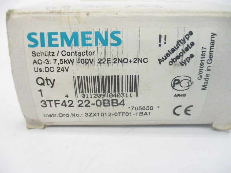 SIEMENS 3TF4222-0BB4 24VDC 30A NSMP