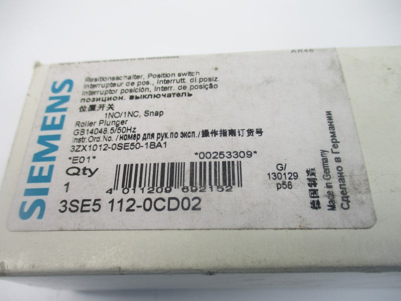 SIEMENS 3SE5112-0CD02 400V 3A NSMP