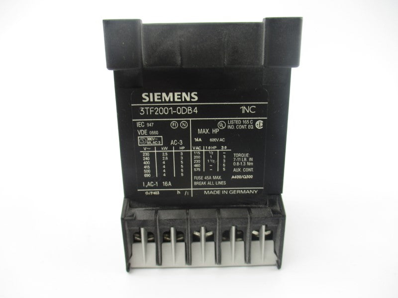 SIEMENS 3TF2001-0DB4 17-30VDC 16A NSMP