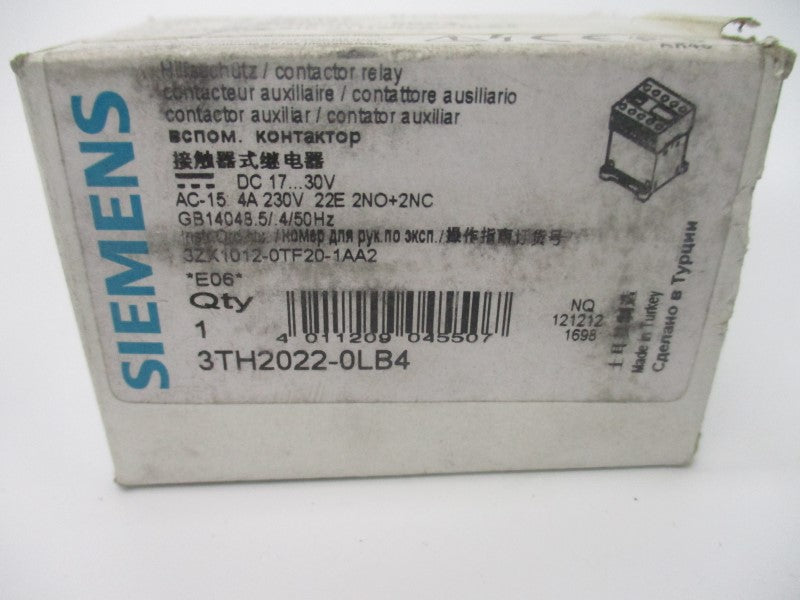 SIEMENS 3TH2022-0LB4 17-30VDC 10A NSMP