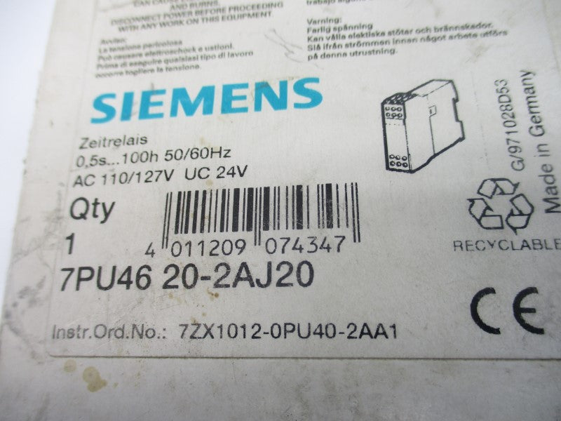 SIEMENS 7PU4620-2AJ20 110/127V 3A 0.5S-100H NSMP