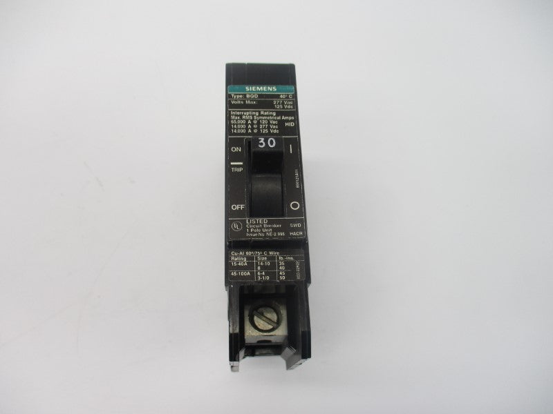 SIEMENS BQD130 277VAC 30A NSMP