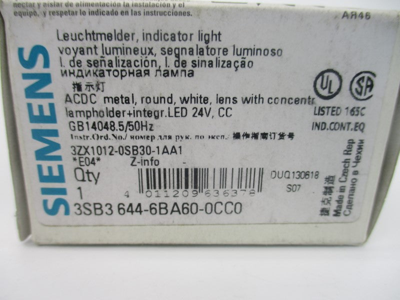 SIEMENS 3SB3644-6BA60-0CC0 24V NSMP